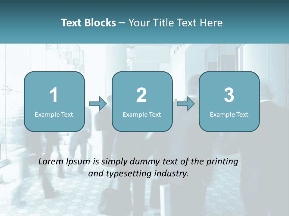 A Group Of People Standing In A Lobby PowerPoint Template