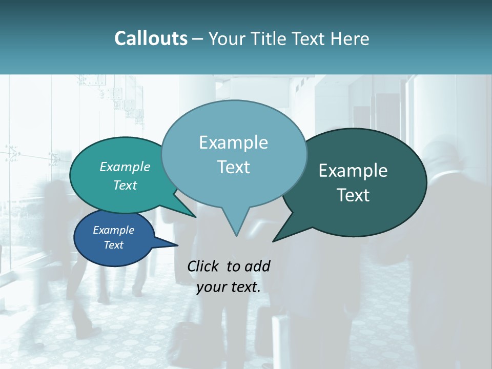 A Group Of People Standing In A Lobby PowerPoint Template