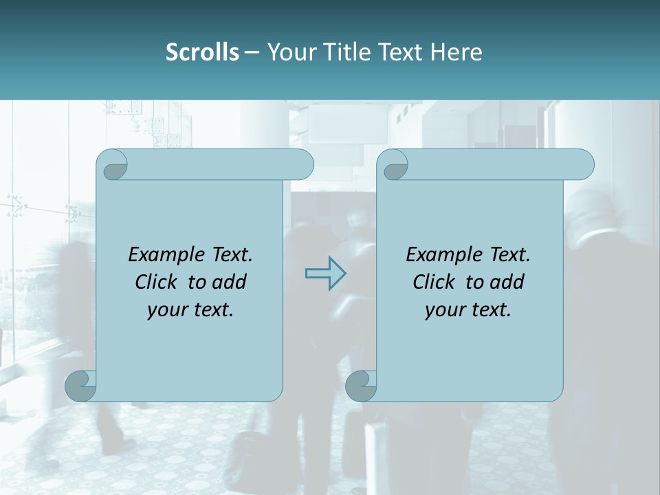 A Group Of People Standing In A Lobby PowerPoint Template
