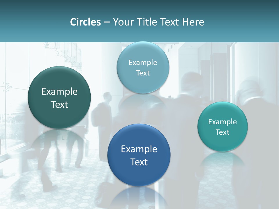 A Group Of People Standing In A Lobby PowerPoint Template