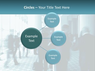 A Group Of People Standing In A Lobby PowerPoint Template