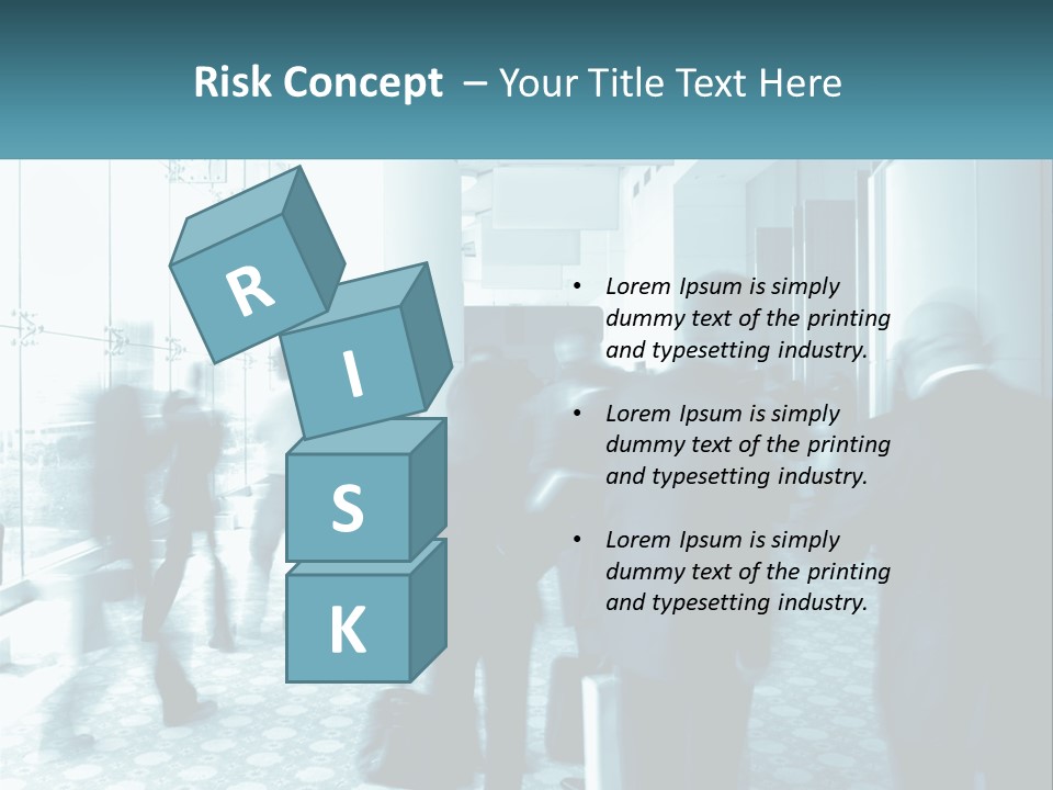 A Group Of People Standing In A Lobby PowerPoint Template