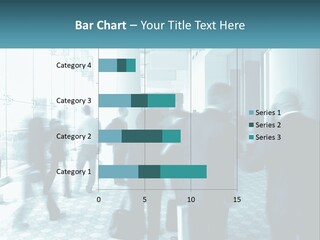 A Group Of People Standing In A Lobby PowerPoint Template