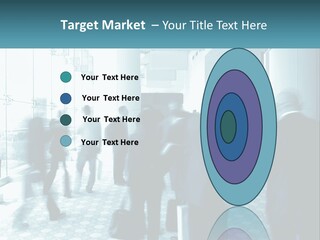 A Group Of People Standing In A Lobby PowerPoint Template