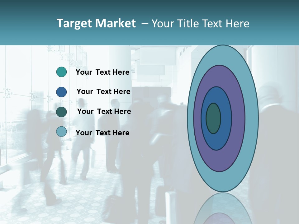 A Group Of People Standing In A Lobby PowerPoint Template