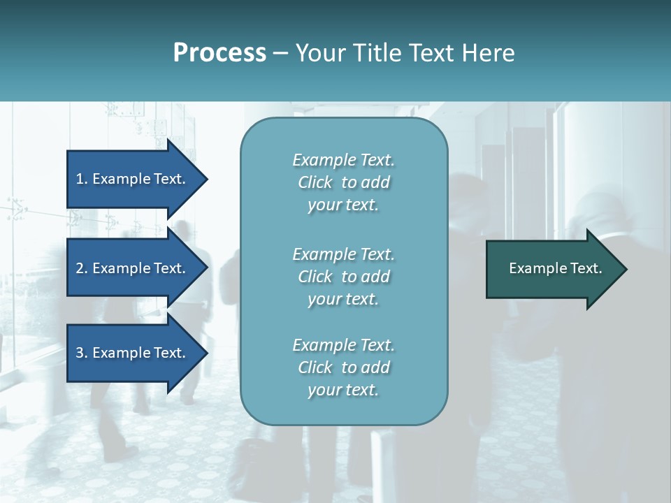 A Group Of People Standing In A Lobby PowerPoint Template