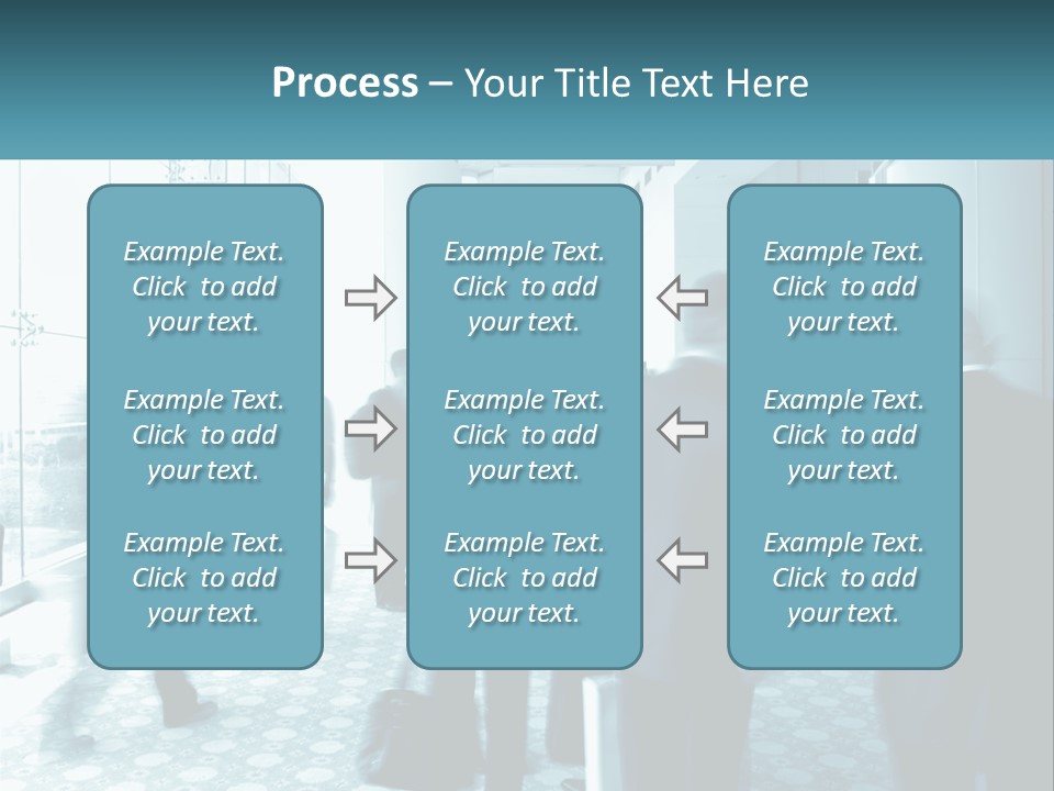 A Group Of People Standing In A Lobby PowerPoint Template
