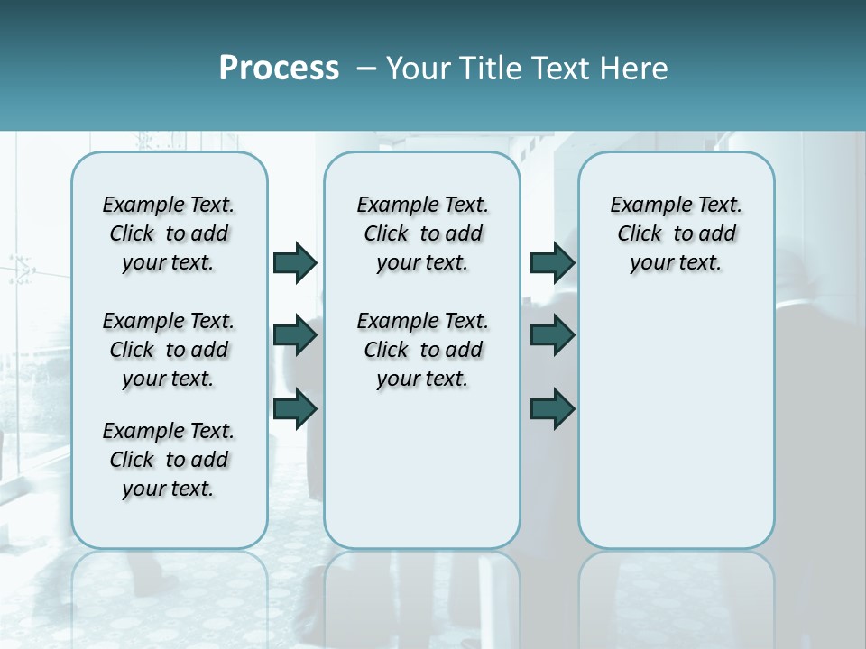 A Group Of People Standing In A Lobby PowerPoint Template