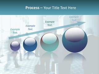 A Group Of People Standing In A Lobby PowerPoint Template
