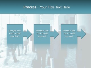 A Group Of People Standing In A Lobby PowerPoint Template