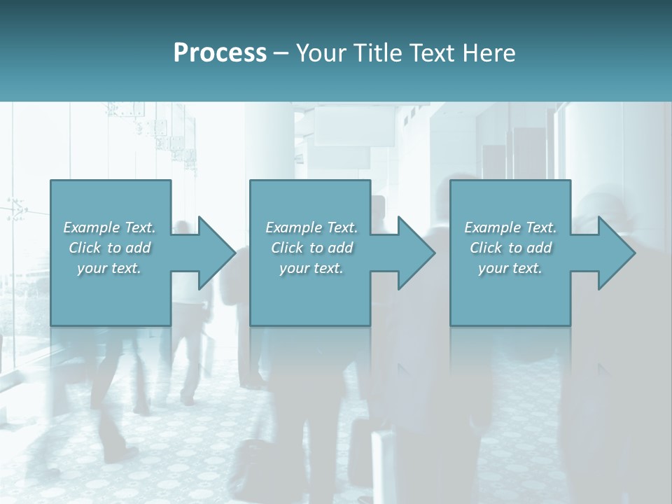 A Group Of People Standing In A Lobby PowerPoint Template