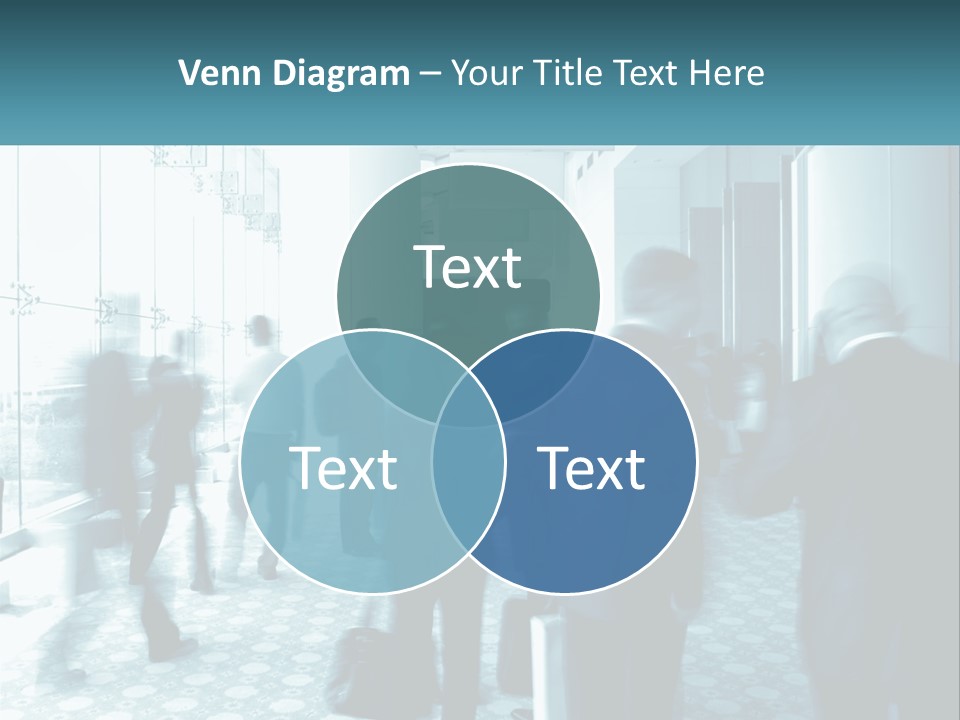 A Group Of People Standing In A Lobby PowerPoint Template