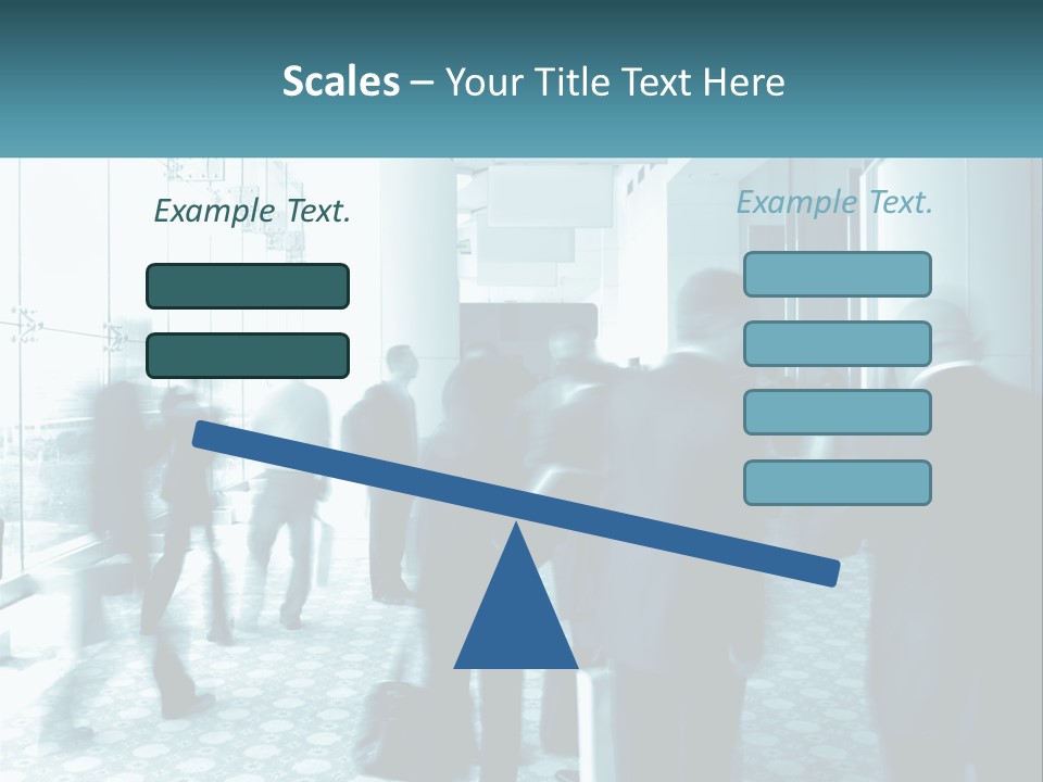 A Group Of People Standing In A Lobby PowerPoint Template
