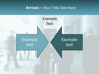 A Group Of People Standing In A Lobby PowerPoint Template