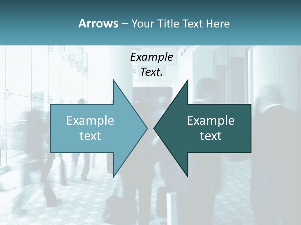 A Group Of People Standing In A Lobby PowerPoint Template