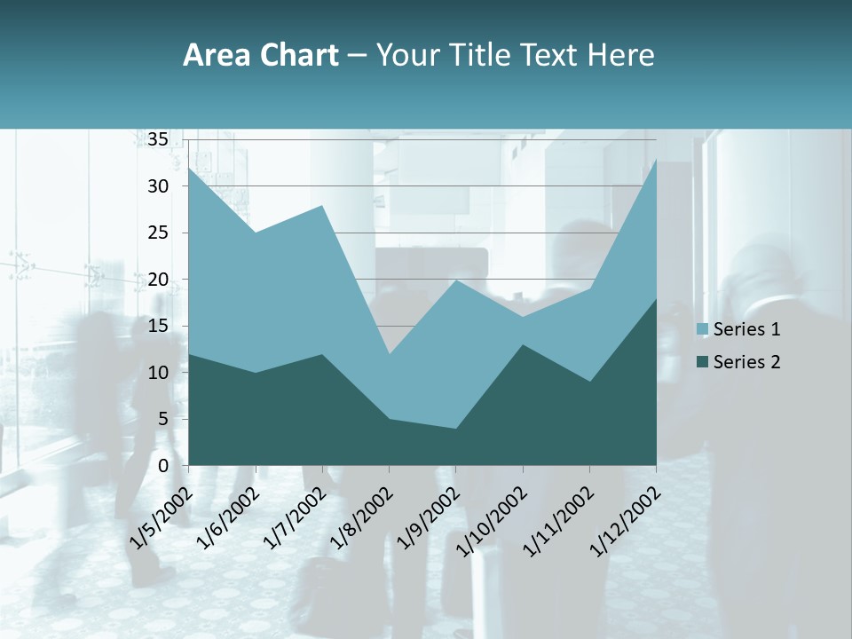 A Group Of People Standing In A Lobby PowerPoint Template