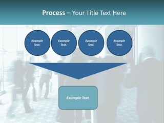 A Group Of People Standing In A Lobby PowerPoint Template