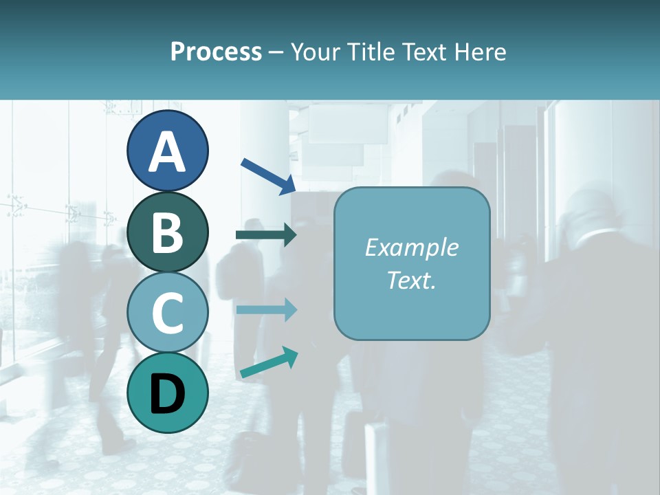 A Group Of People Standing In A Lobby PowerPoint Template