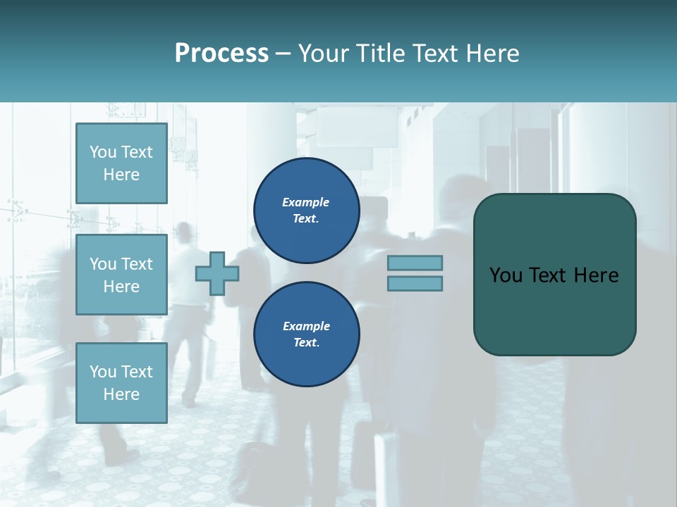 A Group Of People Standing In A Lobby PowerPoint Template