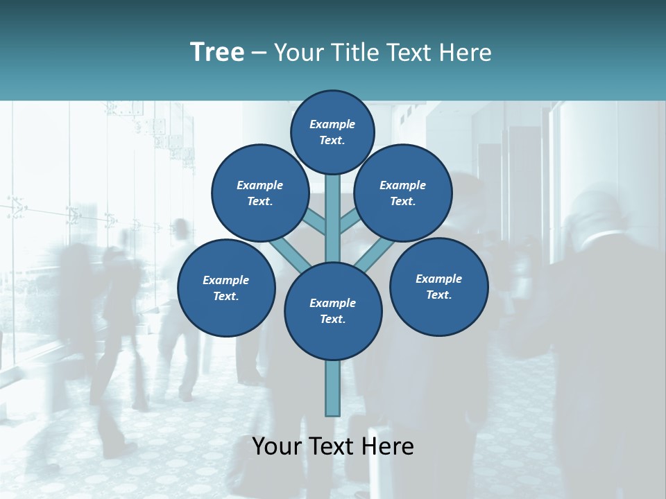 A Group Of People Standing In A Lobby PowerPoint Template