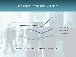 A Group Of People Standing In A Lobby PowerPoint Template