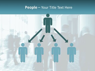 A Group Of People Standing In A Lobby PowerPoint Template