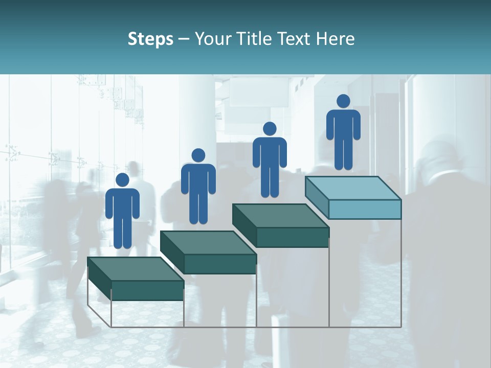 A Group Of People Standing In A Lobby PowerPoint Template