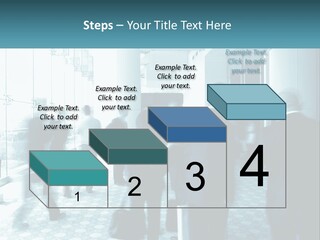 A Group Of People Standing In A Lobby PowerPoint Template