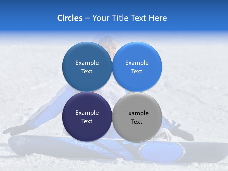 A Woman Sitting In The Snow With A Snowboard PowerPoint Template