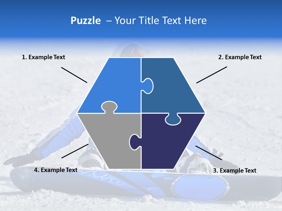 A Woman Sitting In The Snow With A Snowboard PowerPoint Template