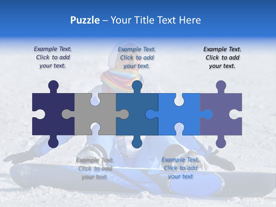 A Woman Sitting In The Snow With A Snowboard PowerPoint Template