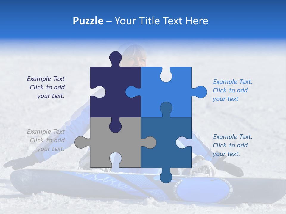 A Woman Sitting In The Snow With A Snowboard PowerPoint Template