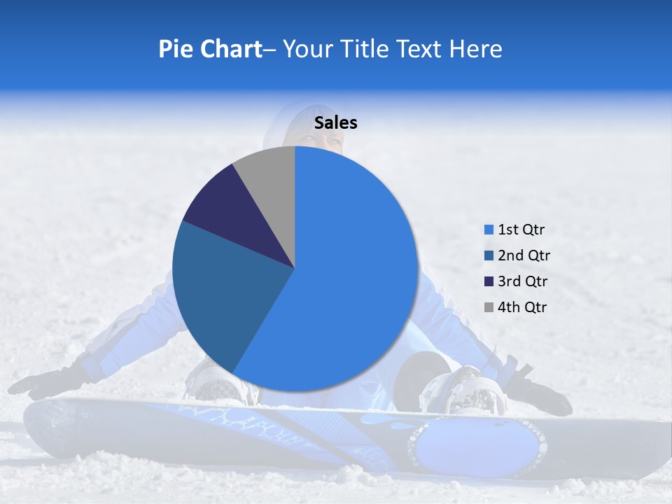 A Woman Sitting In The Snow With A Snowboard PowerPoint Template