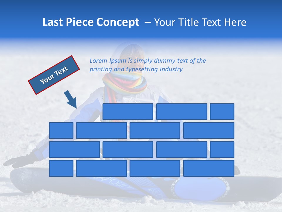 A Woman Sitting In The Snow With A Snowboard PowerPoint Template