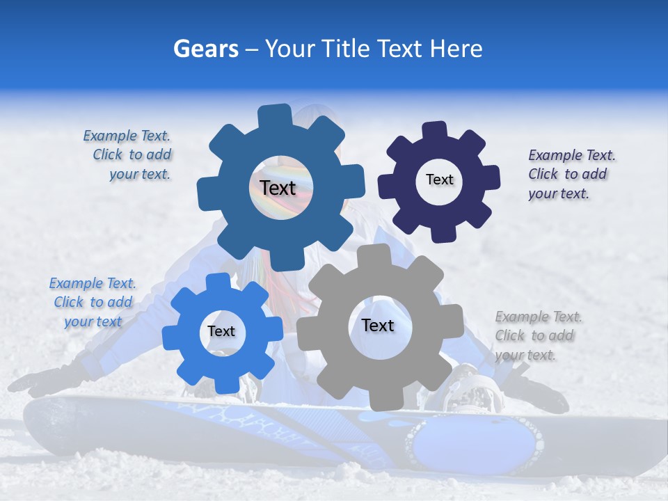 A Woman Sitting In The Snow With A Snowboard PowerPoint Template