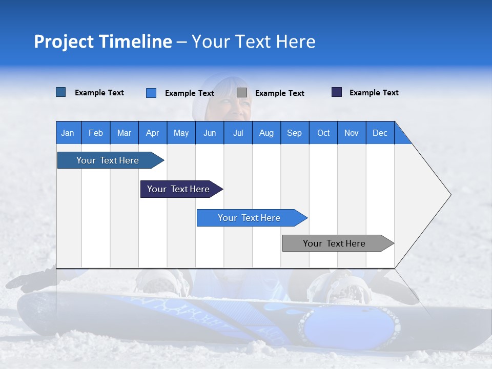 A Woman Sitting In The Snow With A Snowboard PowerPoint Template