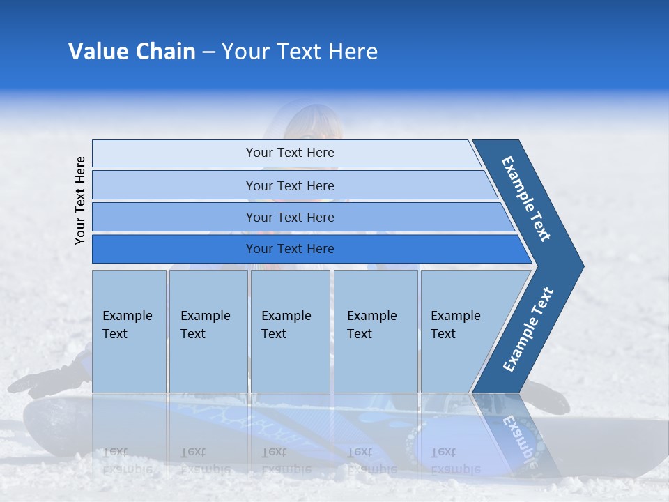A Woman Sitting In The Snow With A Snowboard PowerPoint Template
