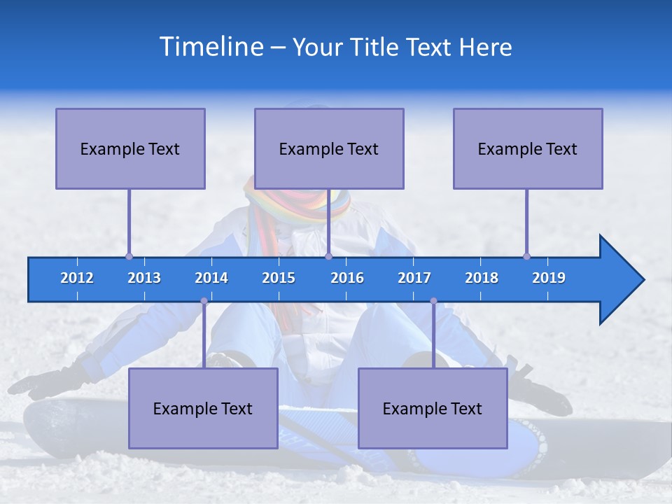 A Woman Sitting In The Snow With A Snowboard PowerPoint Template