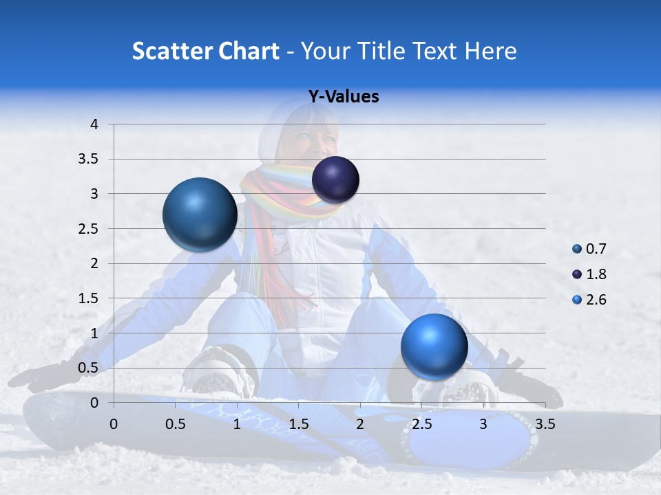 A Woman Sitting In The Snow With A Snowboard PowerPoint Template