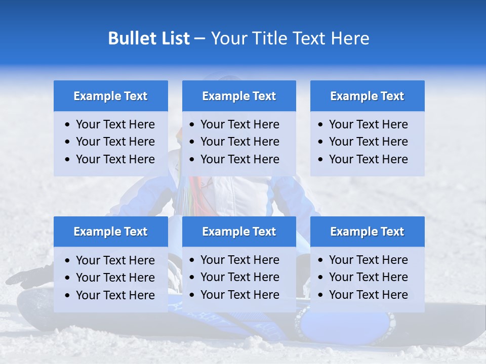 A Woman Sitting In The Snow With A Snowboard PowerPoint Template