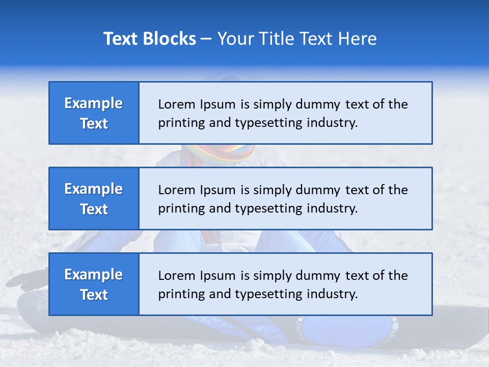 A Woman Sitting In The Snow With A Snowboard PowerPoint Template