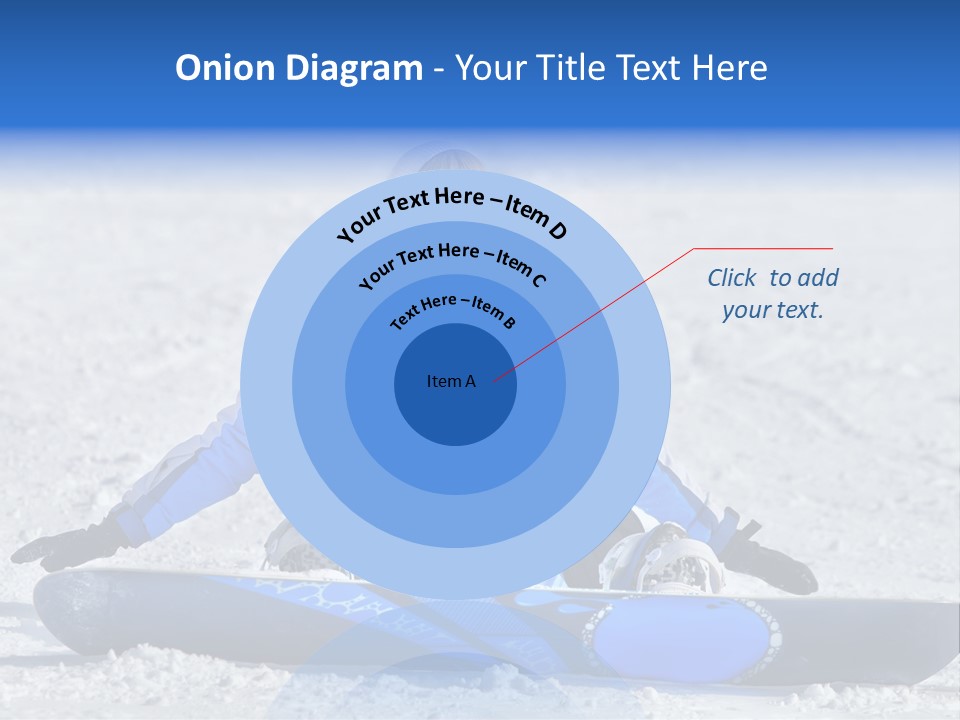A Woman Sitting In The Snow With A Snowboard PowerPoint Template