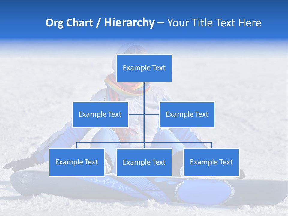 A Woman Sitting In The Snow With A Snowboard PowerPoint Template