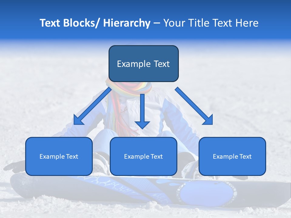 A Woman Sitting In The Snow With A Snowboard PowerPoint Template