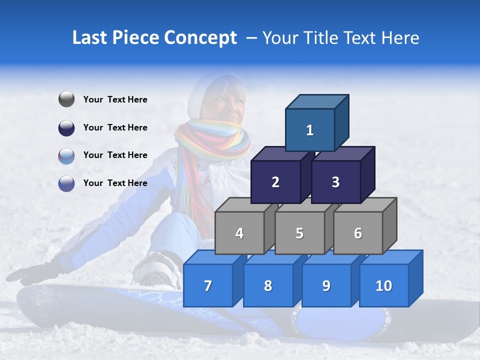 A Woman Sitting In The Snow With A Snowboard PowerPoint Template