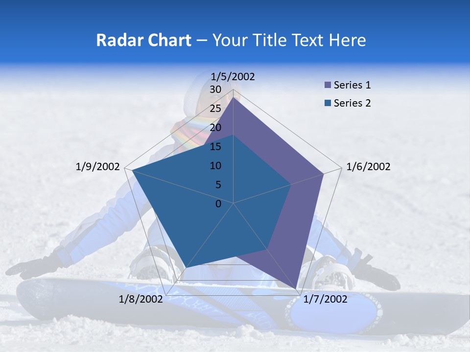 A Woman Sitting In The Snow With A Snowboard PowerPoint Template