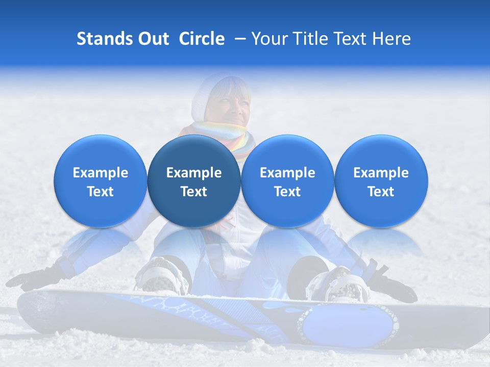 A Woman Sitting In The Snow With A Snowboard PowerPoint Template