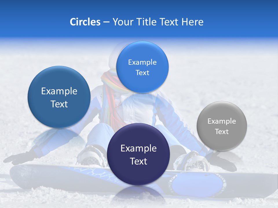 A Woman Sitting In The Snow With A Snowboard PowerPoint Template