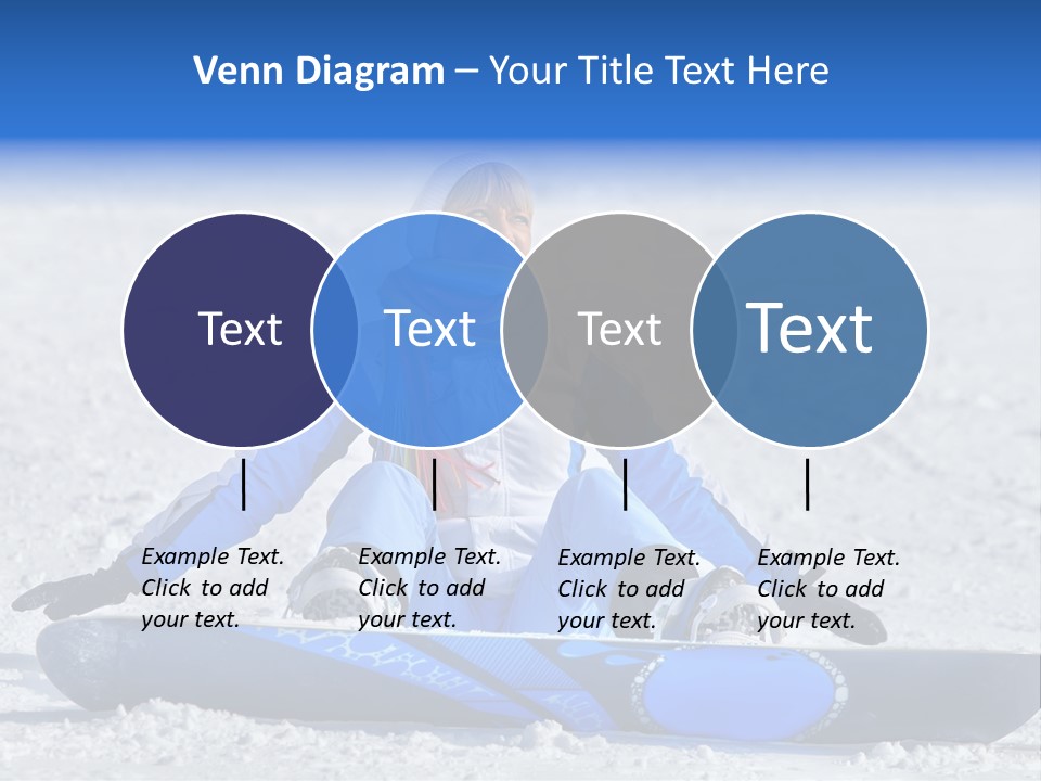 A Woman Sitting In The Snow With A Snowboard PowerPoint Template