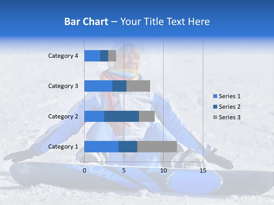 A Woman Sitting In The Snow With A Snowboard PowerPoint Template